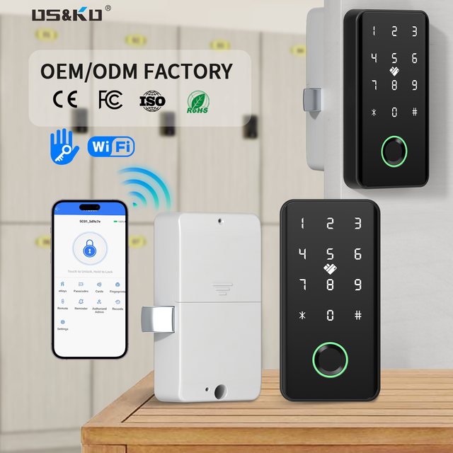 Electronic Code TTlock APP Control Keyless Fingerprint Password Smart Cabinet Locker Lock Biometric for Suitcase File Cabinet