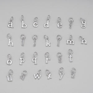 925 argento Sterling 26 lettere smalto lettere A-Z ciondoli ciondolo minuscolo ABC per fai da te nome personalizzato parola - Product Image 6