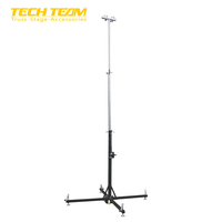 Support de haut-parleur en treillis noir et argenté pour Line Array, réglable en hauteur jusqu'à 5,5 m, capacité de charge de 150 kg, certifié TUV CE pour événements scéniques