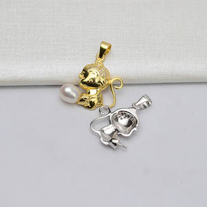 Pendentif en argent S925, accessoire de collier pour femme, avec 6-7 perles, support vide pour bijoux, pour le signe du zodiaque singe 575 - Product Image 2