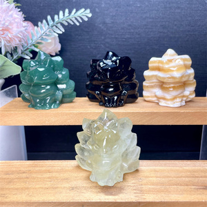 Piedras curativas de cristal Natural nueve cola zorro <span class=keywords><strong>citrino</strong></span> <span class=keywords><strong>piedra</strong></span> preciosa cristal Animal tallado para regalos de decoración - Product Image 1