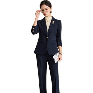Women's Professional Suit Set 2025 Apricot Wool Two-Piece Work Wear Anti-Wrinkle Worsted Fabric - Product Image 5