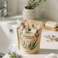 Pochette de support liquide biodégradable avec bec 250Ml 500Ml Pochette d'assaisonnements de ketchup de qualité alimentaire en papier kraft avec estampage à l'or