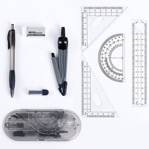 Hot Sale Drawing <b>Tools</b> Mathematical Ruler <b>Set</b> 8 Pcs Plastic Math Compass Geometry Kits for <b>Kids</b> Student - Product Image 5