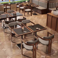 Ensemble de meubles de restaurant, table et banquette en bois pour café, pizzeria, restaurant, canapé, banquette pour restaurant