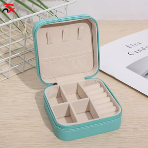 <strong>Custom</strong> <strong>Supply</strong> Directly Selling Mini Portable Necklace <strong>Jewelry</strong> Boxes Earrings Box for Zipper Flip Travel - Product Image 4
