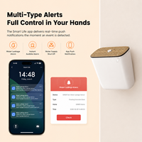 GIRIER Tuya Sensor Kebocoran Air Pintar ZigBee 2 in 1 Tahan Air untuk Luar Ruangan Bertenaga Baterai
