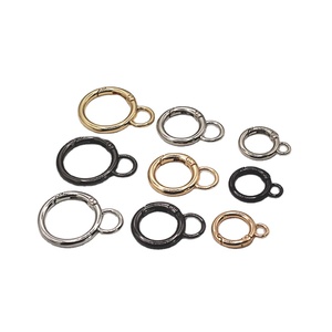 Móc khóa kim loại hình tròn đôi, khóa lò xo, vòng tròn chữ O, khóa cài dạng kích hoạt dùng cho đồ thủ công bằng da, dây đeo túi, dây lưng, phụ kiện kết nối - Product Image 2