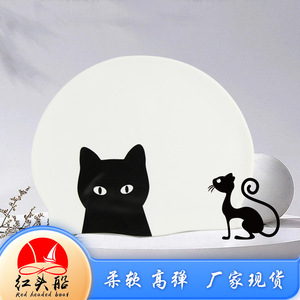 Bonnet de bain en silicone pour femme, 55g, confortable, imperméable, protège les oreilles, grande circonférence de tête, en forme de chat - Product Image 2