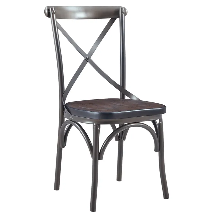 Vintage amerikan tarzı ucuz metal ahşap cafe yemek sandalyesi