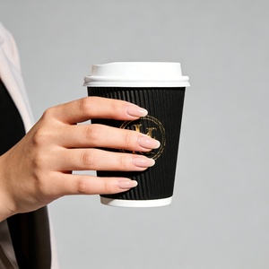 Eco Friendly Custom logo printed paper <b>cups</b> 12oz double wall insulated coffee <b>cups</b> for <b>hot</b> <b>chocolate</b> latte takeaway packaging - Product Image 6