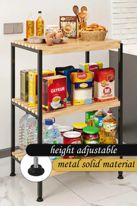 Organizer per armadietti fatti a mano mensola per oggetti da cucina in legno Freestanding Organizer <span class=keywords><strong>3</strong></span> vani porta mobili - Product Image 5