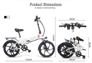 Vélo Électrique Pliant en Promotion Usine, 7 Vitesses, 48V 350W 10.4AH, Moteur Brushless Puissant, Pneus Fat Pliants 20"*1.95, Modèle 20LVXD30 7 Vitesses - Product Image 3