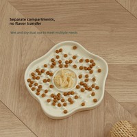Gamelle anti-glouton en céramique en forme de fleur pour chats et petits chiens – Assiette à lécher anti-étouffement – Vente en gros