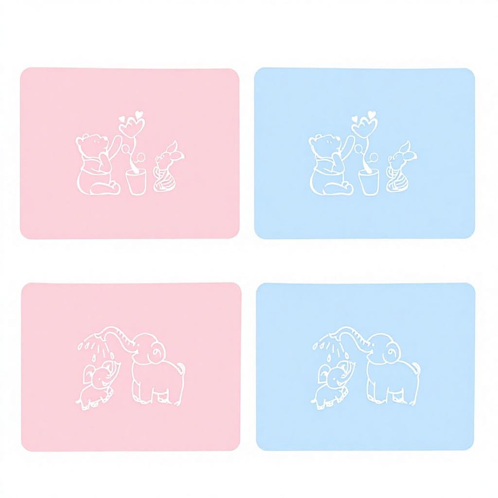 Set de table coloré 40*30 à motifs - ours rose nordique