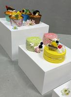 Mini présentoir à cupcakes personnalisé au design unique pour mariage, mini présentoir à desserts en plastique, acrylique, plexiglas, plexiglas, or, argent, blanc