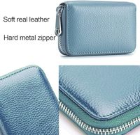 Cartera Compacta de PU para Hombre y Mujer con Estampado de Lichi, Funda Protectora Antidesmagnetización para Tarjetas, Color Sólido, Bolsa Promocional de Un Solo Uso