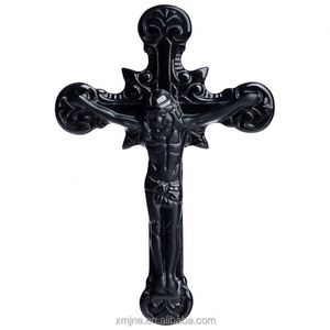 Certified Jadeite Type a Natural BLACK Green Jadeite BLACK Jade Cross Pendant Jesus Christ Token Necklace for Men and Women - Product Image 1