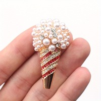 Broche Glace à la Crème Tendance, Corsage Vintage, Accessoire de Vêtement pour Femme, Épingle