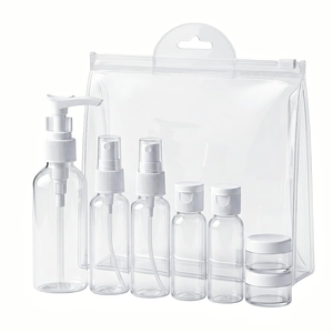 Customized Portable Travel Size Plastic <b>Bottles</b> Empty Packaging Set for Cosmetic Shampoo Lotion - Product Image 1