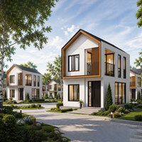 Villa modulaire préfabriquée isolée à deux étages, dépliable rapidement, avec design et finitions personnalisées pour projets
