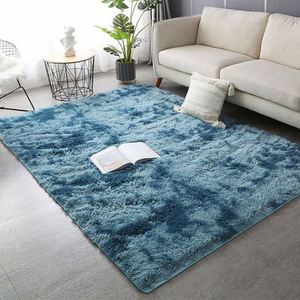 Alfombra Moderna de Peluche, Colorida, Arcoíris, Suave y Lujosa, Alfombra de Peluche con Efecto Tie Dye para Sala de Estar - Product Image 4