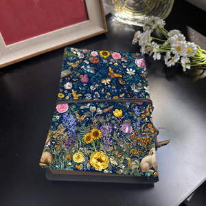 A6 máy tính xách tay cổ điển với cà vạt đóng cửa giấy dày món quà tuyệt vời cho cuộc họp bán hàng ghi chú với hoa bướm chim thỏ P - Product Image 3