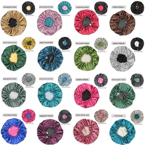 Compre un Gorro de Satén Rosa HLC para Dormir, Gorro de Doble Capa Reversible para el Cabello, Gorro para Mujeres con Cabello Largo, Rizado y Trenzado - Product Image 6