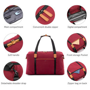 2025กระเป๋าทรงดัฟเฟิลโพลี + หนังสีแดงรีไซเคิลเป็นมิตรกับสิ่งแวดล้อม32L กระเป๋ากีฬายิมหลากสีพร้อมกระเป๋าซิปด้านหลังออกแบบโลโก้ได้ตามต้องการ - Product Image 6