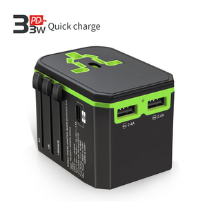 Wontravel universal de viaje adaptador de enchufe eléctrico hembra <span class=keywords><strong>cargador</strong></span> <span class=keywords><strong>33</strong></span> <span class=keywords><strong>w</strong></span> PD inteligente adaptador usb - Product Image 1