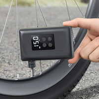 Pompe à vélo de poche portable avec batterie rechargeable Type-C 3600 mAh, moniteur de pression des pneus, jauge numérique LED et compresseur à arrêt automatique