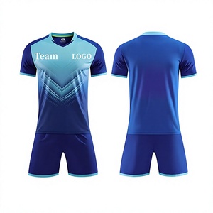 Men's Blue Gradient Soccer Jersey Kit Short Sleeve V-Neck Moisture Wicking Sublimated Print Athletic Fit All Seasons 2027 - Product Image 1