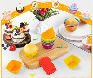 Grandes tasses de cuisson en silicone de 9cm sans BPA, doublures antiadhésives pour muffins et cupcakes, outils de pâtisserie réutilisables et colorés pour la cuisine à domicile - Product Image 4