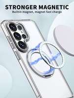 Étui magnétique Skin Feel anti-traces de doigts 360° °   Support de Bague Métallique Antichoc pour Appareil Photo Samsung Galaxy S27 S26 S25 Plus Ultra