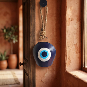 Décoration murale traditionnelle en résine bleue anti-mal, forme ronde, faite à la main, style rustique, pour intérieur - Product Image 5