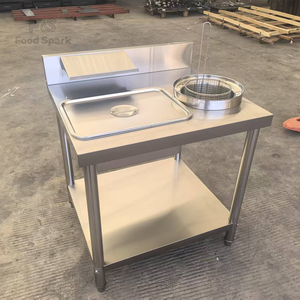 Tavolo Manuale Commerciale per Impanatura e Rivestimento con Polvere, Smontabile, in Acciaio Inossidabile Rinforzato, per Negozi di Hamburger e Pollo Fritto, Modello 800 - Product Image 2