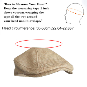 Casquette plate en lin de qualité supérieure <span class=keywords><strong>Vintage</strong></span> gavroche béret chapeau respirant chapeau de soleil pour hommes femmes pour le sport en plein air pêche fête voyage - Product Image 2