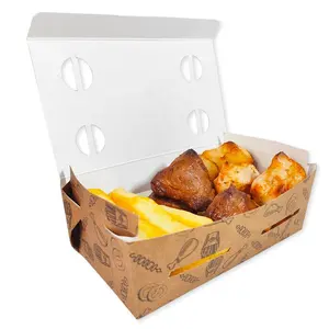 Confezione di Fast Food riciclabile Eco Friendly scatola di hamburger fritto con carta di pollo da asporto