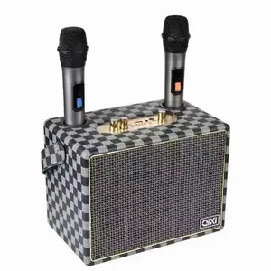 SK2039 meilleures machines de karaoké haut-parleurs à la maison haut-parleur extérieur Portable amplificateur de karaoké en bois haut-parleur avec microphone sans fil