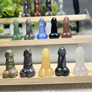 Groothandel 3.5Cm Verschillende Natuurlijke Hand Gesneden Kristallen Materialen <span class=keywords><strong>Dildo</strong></span> <span class=keywords><strong>Crystal</strong></span> Dingding Kunstmatige Penis Carving Ambacht - Product Image 1