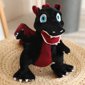 龙与恐龙毛绒玩具-毛绒动物玩偶-安抚伴侣-超柔软动物毛绒玩具 - 24 厘米 2 色套装 龙 - Product Image 5