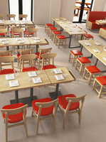 Ensembles table-chaise personnalisables en bois massif pour restaurants, banquettes murales pour snack-bars, restaurants de nouilles et restaurants de soupes chaudes