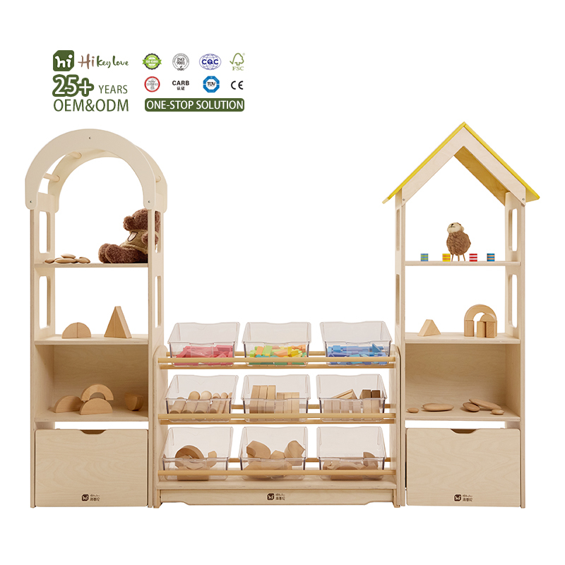 Hikeylove Montessori Wooden Storage Kids Toy