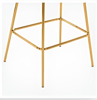 Tabouret de bar moderne en velours gris avec structure en métal doré, chaise rembourrée pour comptoir, durable, pour îlot de cuisine, café, restaurant