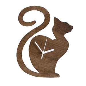 นาฬิกาแขวนผนังทำจากไม้ลายการ์ตูนสุนัขจิ้งจอกสัตว์ทำด้วยมือนาฬิกาแขวนผนังผนังรูปสุนัข<span class=keywords><strong>จิ้งจอก</strong></span> MDF ของขวัญสำหรับเด็กการตกแต่งห้องเด็ก - Product Image 2