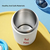 Thermos en acier inoxydable 316 à isolation sous vide 550 ml, bouteille d'eau portable anti-fuite avec poignée de transport pour la randonnée, les voyages en plein air
