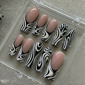 Lujo personalizado grueso acrílico hecho a mano a presión <span class=keywords><strong>uñas</strong></span> diamantes <span class=keywords><strong>de</strong></span> imitación Etiqueta Privada <span class=keywords><strong>uñas</strong></span> artificiales diseño elegante para los dedos - Product Image 3