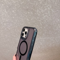 Coque de téléphone transparente rigide avec charge sans fil pour iPhone 11 12 13 14 15 16 Pro Max PC+TPU antichoc transparente magnétique