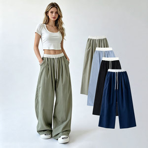 <span class=keywords><strong>Pantaloni</strong></span> Cargo Estivi da Donna American Street Traspiranti a Vita Media con Coulisse Vestibilità Ampia 100% Nylon - Outfit alla Moda - Product Image 3