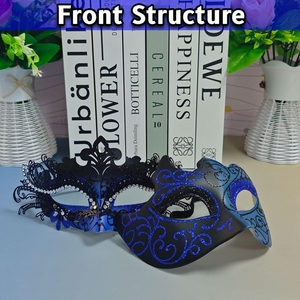 <span class=keywords><strong>Masque</strong></span> <span class=keywords><strong>de</strong></span> mascarade pour couples, ensemble <span class=keywords><strong>de</strong></span> masques <span class=keywords><strong>de</strong></span> fête, <span class=keywords><strong>masque</strong></span> vénitien en ABS avec strass brillants pour bal, Halloween et mariage - Product Image 3